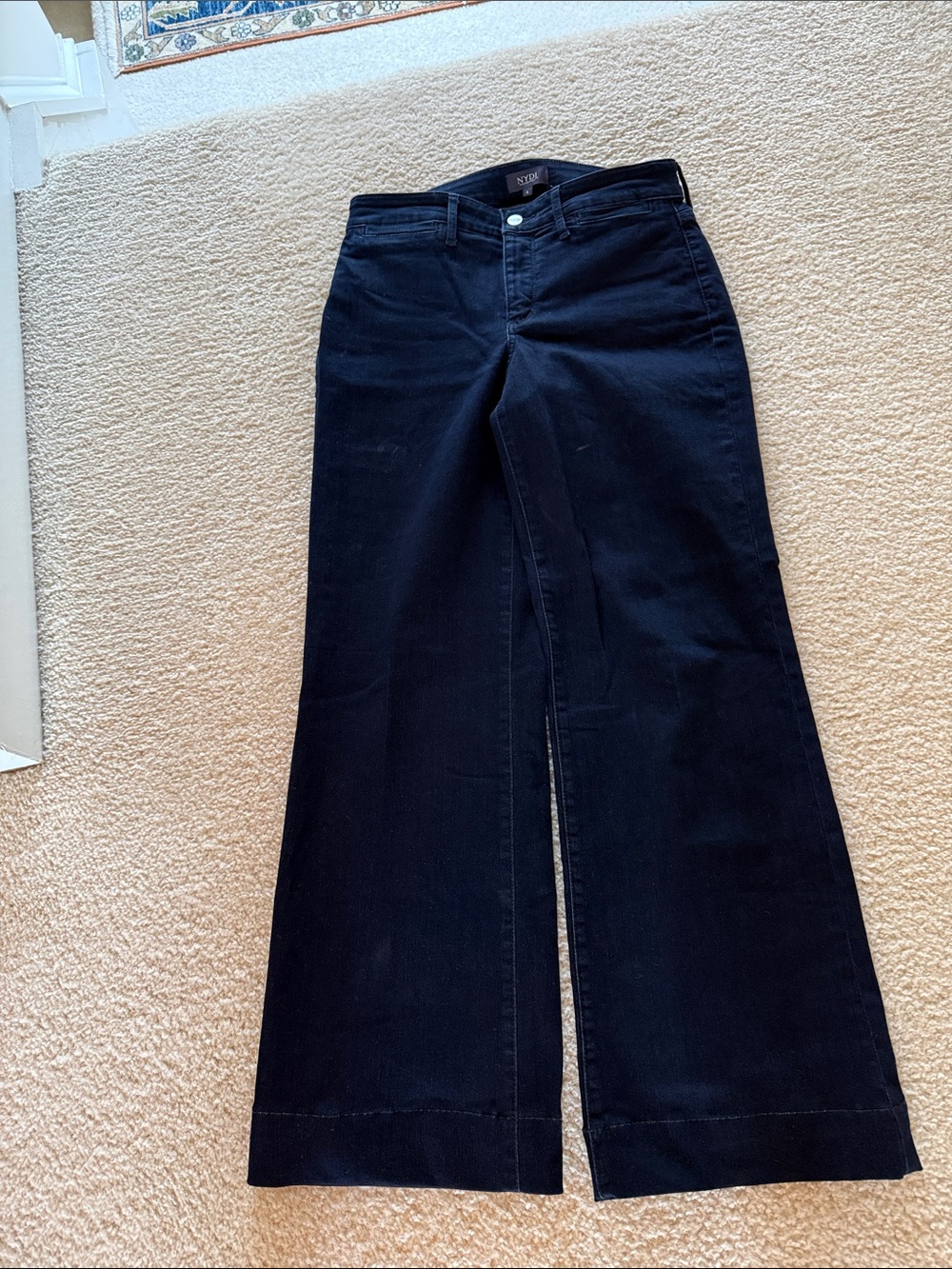 NYDJ Black Wide-Leg Flare Jeans